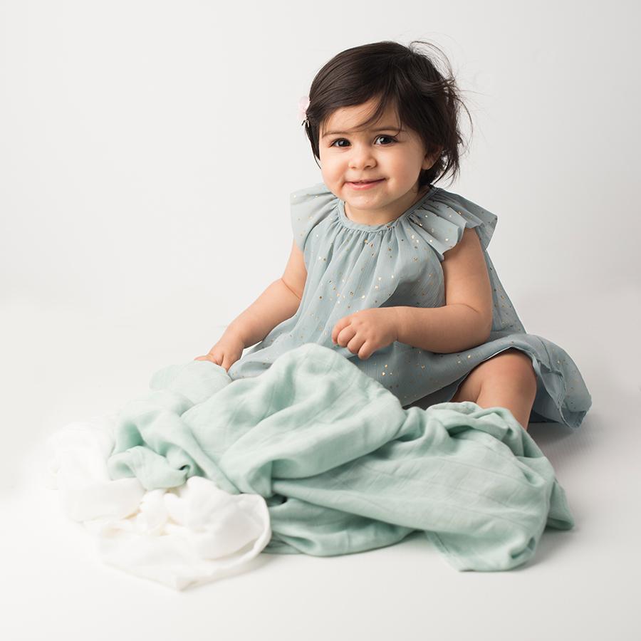 Green clearance muslin blanket